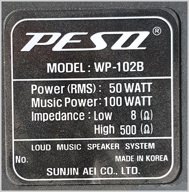 PESO WP-102B MADE IN KOREA